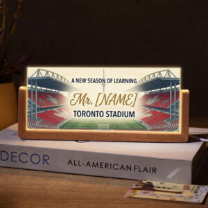 Personalized Toronto Stadium Interior Teacher Desk Name Plate with LED Base