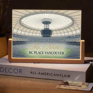 Personalized BC Place Vancouver Interior Teacher Desk Name Plate with LED Base