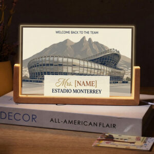 Personalized Monterrey Stadium Teacher Desk Name Plate with LED Base