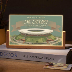 Personalized Guadalajara Stadium Teacher Desk Name Plate with LED Base