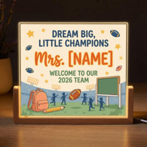 Personalized Little Champions Teacher Desk Name Plate with LED Base