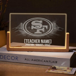 Personalized San Francisco 49ers Football Teacher Desk Name Plate with LED Base