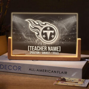 Personalized Tennessee Titans Football Teacher Desk Name Plate with LED Base