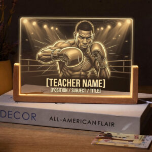 Personalized Boxing Champion Teacher Desk Name Plate with LED Base