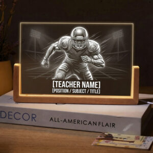 Personalized Football Player Sprint Teacher Desk Name Plate with LED Base