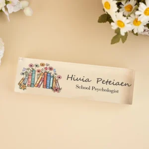 Personalized Bookshelf School Psychologist Desk Name Plate