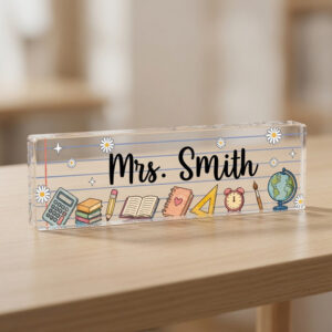 Personalized Books and Stationery Teacher Desk Name Plate