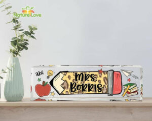 Personalized Pencil and School Supplies Teacher Desk Name Plate