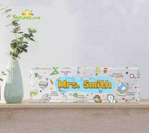 Personalized Educational Doodles Teacher Desk Name Plate