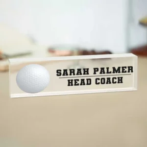 Personalized Golf Head Coach Desk Name Plate