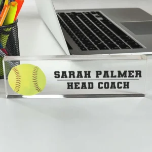 Personalized Softball Head Coach Desk Name Plate