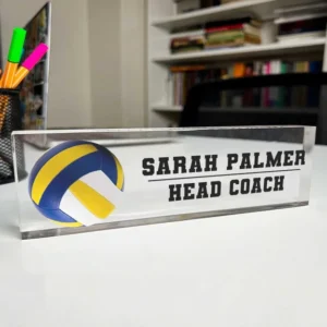 Personalized Volleyball Head Coach Desk Name Plate