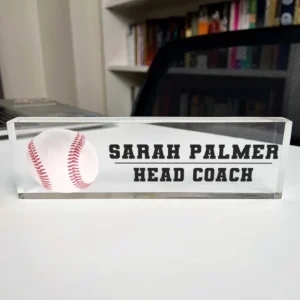 Personalized Baseball Head Coach Desk Name Plate