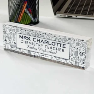 Personalized Chemistry Doodles Chemistry Teacher Desk Name Plate