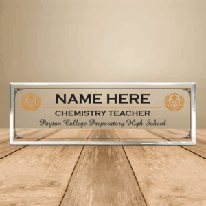 Personalized Elegant Gold Chemistry Teacher Desk Name Plate