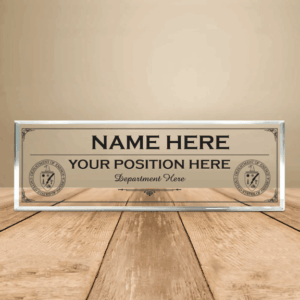 Personalized Academic Crest Staff Desk Name Plate