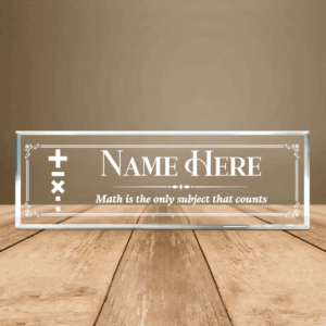 Personalized Minimalist Math Symbols Math Teacher Desk Name Plate