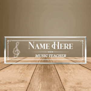 Personalized Elegant Violin Music Teacher Desk Name Plate
