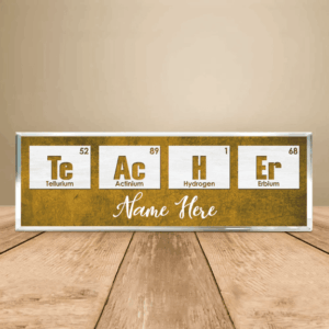 Personalized Periodic Table Teacher Desk Name Plate