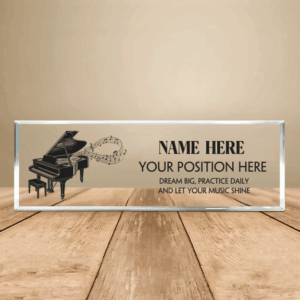 Personalized Vintage Piano Music Teacher Desk Name Plate