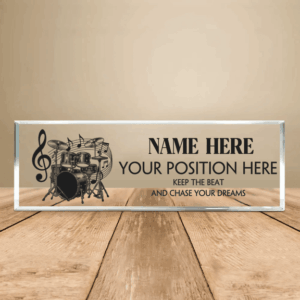 Personalized Drum Set Music Instructor Desk Name Plate