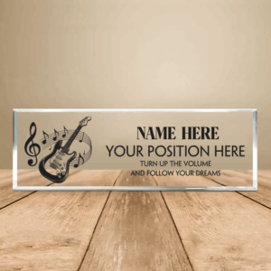 Personalized Electric Guitar Music Instructor Desk Name Plate