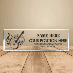 Personalized Acoustic Guitar Music Instructor Desk Name Plate