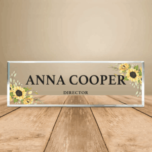 Personalized Sunflower Director Office Desk Name Plate
