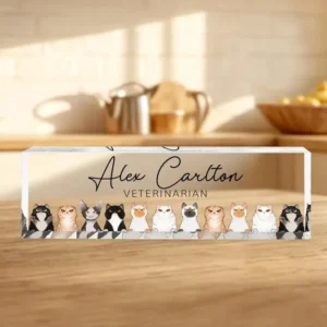 Personalized Rose Floral Office Desk Name Plate