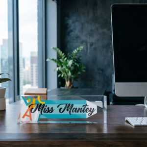 Personalized Colorful Pencil Classroom Teacher Desk Name Plate