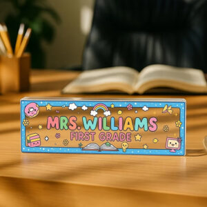 Personalized Daisy Floral Office Desk Name Plate