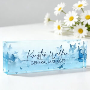 Personalized Colorful School Doodles Teacher Desk Name Plate