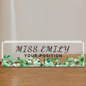 Personalized Retro Groovy Smiley Daisy Teacher Desk Name Plate
