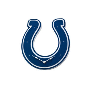 Unique Indianapolis Colts Football Horseshoe Logo Home Decorative Wall Clock for Fans and Sports Room Decor