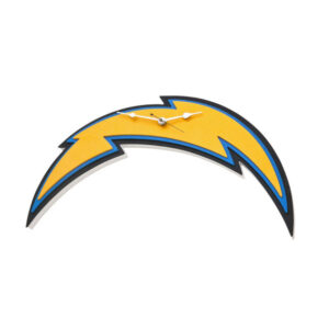 Los Angeles Chargers Lightning Bolt Logo Home Decorative Wall Clock for Fans and Sports Room Decor
