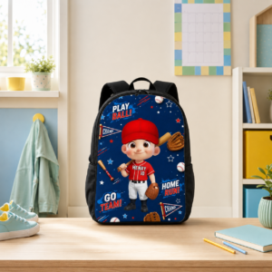 Custom Printed Play Ball Baseball Backpack for Students and Athletes with Personalized Name