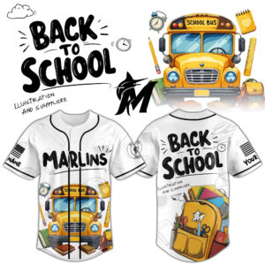 Custom Name And Number Miami Marlins 2026 Back To School Baseball Jersey for Baseball Fans