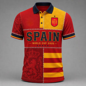 Unisex Spain Football Lovers World Cup 2026 Polo Shirt for Soccer Fans