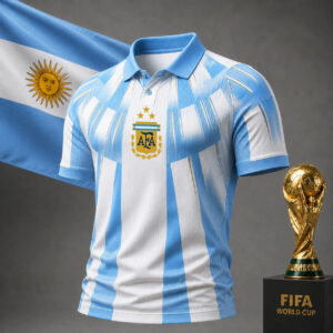 Unisex Argentina Soccer Team Global Soccer Event 2026 Polo Shirt for Soccer Fans