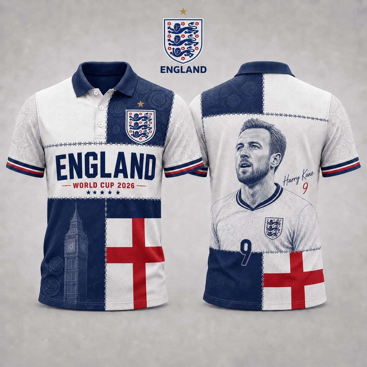 Unisex Harry Kane England Soccer Team Global Soccer Event 2026 Polo Shirt for Soccer Fans 1 Unisex Harry Kane England Soccer Team Global Soccer Event 2026 Polo Shirt for Soccer Fans