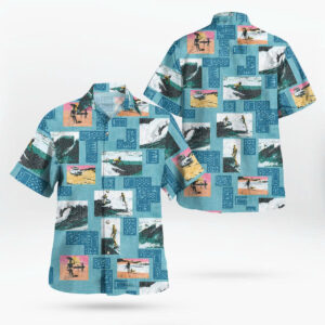 Unisex The Endless Summer 60th Commemorative Adriatic Blue Hawaiian Shirt for Surfing and Classic Movie Fans