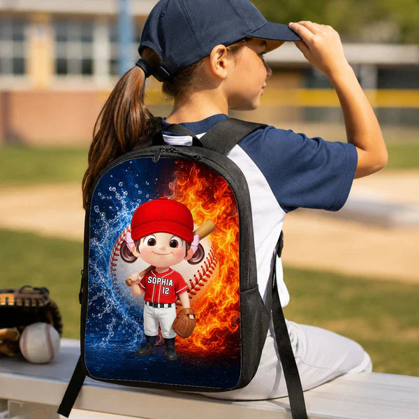Custom Printed Play Ball Baseball Backpack for Students and Athletes with Personalized Name 5 Custom Printed Play Ball Baseball Backpack for Students and Athletes with Personalized Name - Image 5