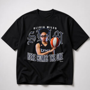 Unisex Olivia Miles Here Comes The One 2026 Graphic Shirt for Basketball Fans
