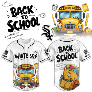 Custom Name And Number Chicago White Sox 2026 Back To School Baseball Jersey for Baseball Fans