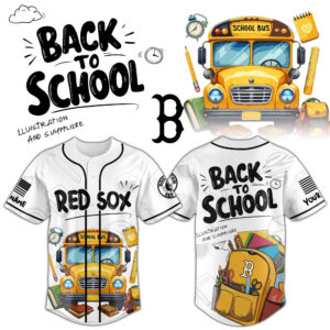 Custom Name And Number Boston Red Sox 2026 Back To School Baseball Jersey for Baseball Fans