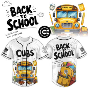 Custom Name And Number Chicago Cubs 2026 Back To School Baseball Jersey for Baseball Fans