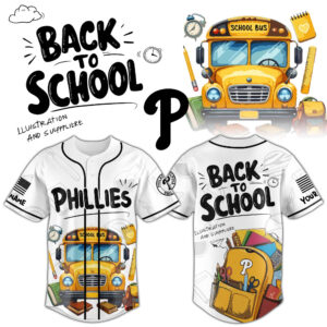 Custom Name And Number Philadelphia Phillies 2026 Back To School Baseball Jersey for Baseball Fans