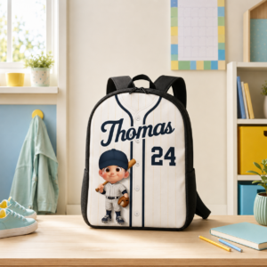 Unique Custom School Backpack Printed Baseball Jersey Design for Students and Players with Personalized Name and Number