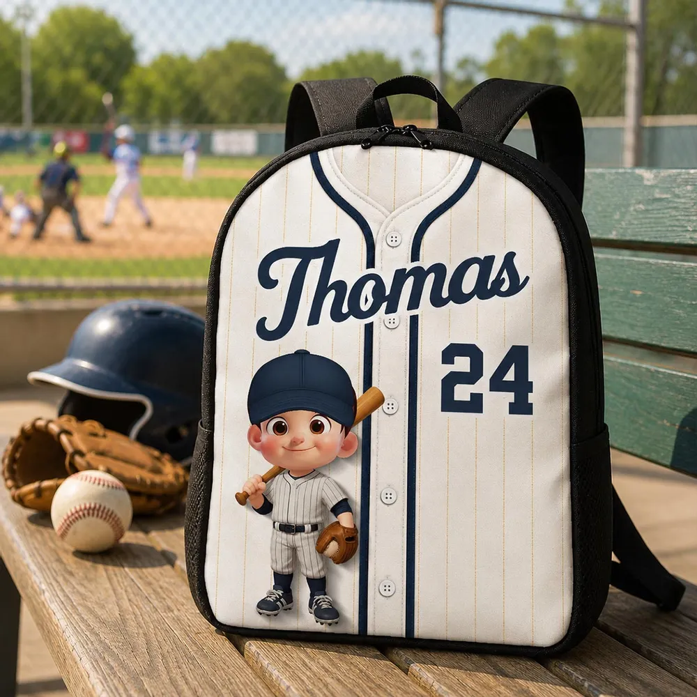 Unique Custom School Backpack Printed Baseball Jersey Design for Students and Players with Personalized Name and Number 3 Unique Custom School Backpack Printed Baseball Jersey Design for Students and Players with Personalized Name and Number