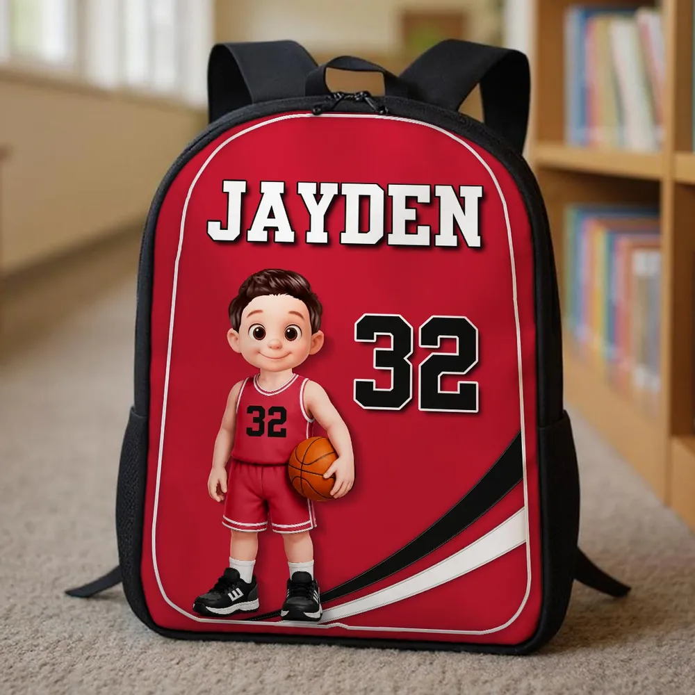 Unique Custom School Backpack Printed Basketball Player Design for Students and Athletes with Personalized Name and Number 3 Unique Custom School Backpack Printed Basketball Player Design for Students and Athletes with Personalized Name and Number - Image 3